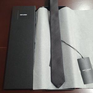 Saint Laurent Black Silk Tie